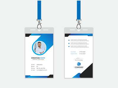 Professional identity card or business id card design green card