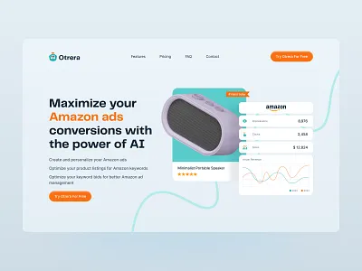 AI Product Landing Page Design ai amazon design graphic design hero landing page logo saas ui ux web design