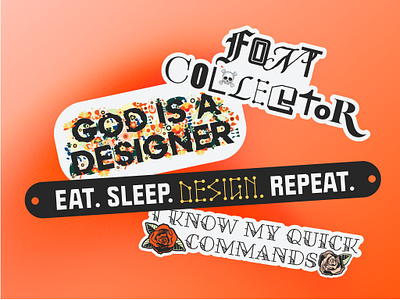 Design Experience Stickers brand creative design fonts graphic design illustration key commands portfolio showit type typography web design
