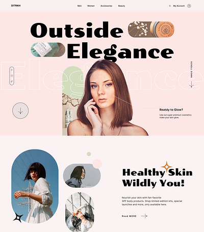 Cosmetic site branding design graphic design typography ui ux