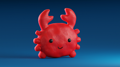 Clay crab in Blender 3D 3d