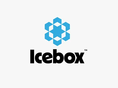 Icebox blue brand branding clean cool cooler cube frozen geometric ice icebox icecube logo logotype mark moden simple snowflake star tech