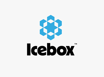 Icebox blue brand branding clean cool cooler cube frozen geometric ice icebox icecube logo logotype mark moden simple snowflake star tech
