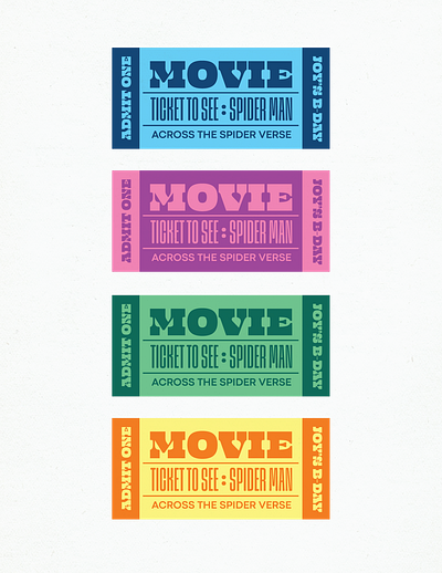 A Birthday Gift–Vintage inspired tickets to Spider Man graphic design typography