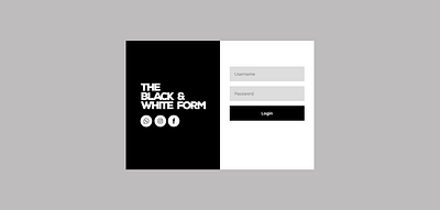 "The Black & White Form" Login form design branding css frontend frontend developer graphic design html javascript login form logo minimalist motion graphics ui web design web development