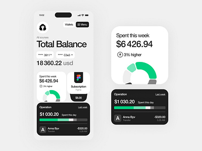 Finance Tracker Mobile IOS App Rebound b2b bank banq banqing branding crypto design figma finance app graphic design logo ui ux