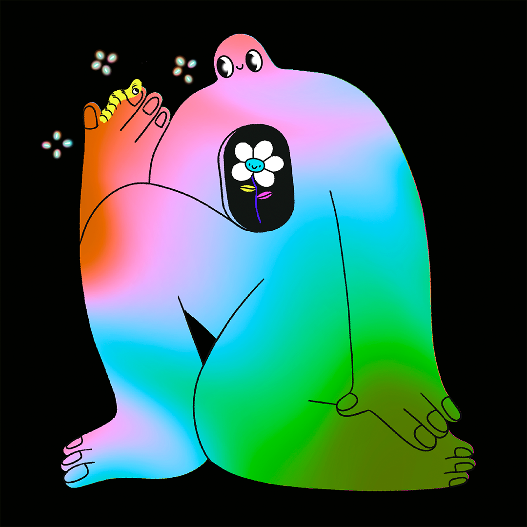 ❤️ 🧡 💛 Respecful Soul 💚 💙 💜 2d collection animation blockchain digital art digital illustration gif illustration motion graphics nft objkt psychedelic tezos xtz