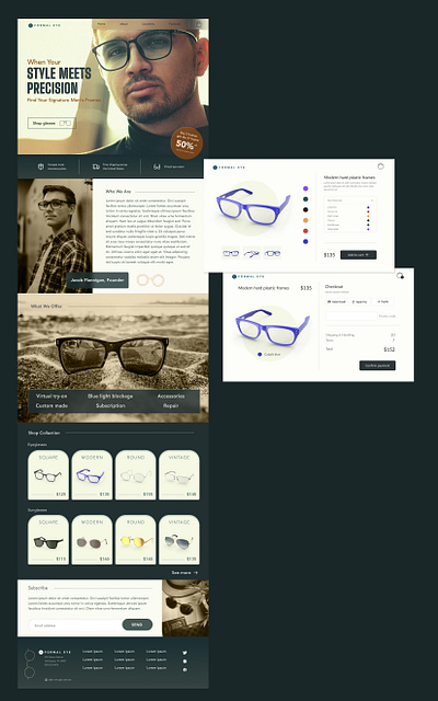 E-commerce - Men's eyewear eyewear glasses illustration interface landingpage uidesign uxdesign webdesign