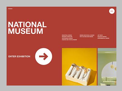 EXHIBITION design form forms graphic design green grid landing page layout minimalist museum red simple ui web design yellow