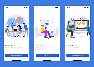 Edtech Onboarding Screen UI design illustration onboarding onboarding screen ui ui ui design uiux ux