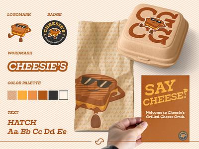 Cheesie's Branding Kit branding cheese design digital graphic design grilled cheese illustration logo print restaurant vector