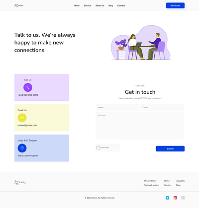 Contact Us Page UI design agency contact page contact us page ui design get quote page get quote ui design landing page ui ui uiux website