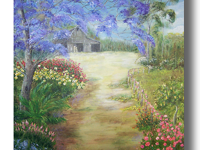 Farm Flowers by Rex Woodmore accomplished artist artwork australian beautiful colourful creation famoustreepaintings featured fineart flowers inspiring international jacaranda landscape original paintings sold tree unique