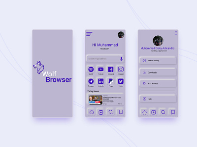 Wolf Browser app design apps design browser mobile mobile app mobile apps design ui