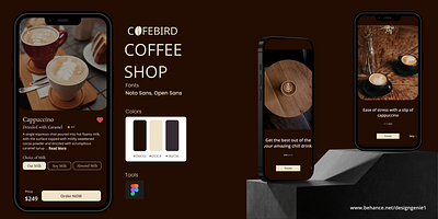 CafeBird coffee shop branding graphic design ui
