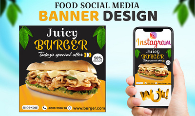 Food Social media ads banner post design 3d animation graphic design motion graphics