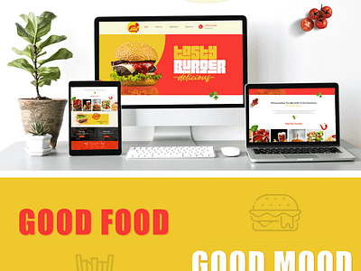 Burger Website UI design adobe burgerwebsite figma photoshop responsive webdesign responsive website restaurant website web developement website