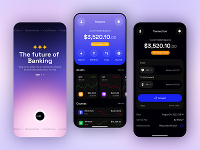 Crypto Wallet App UI app banking banking app crypto crypto app crypto currency defi digital banking exploration finance finance app fintech fintech app mobile app payment ui uiux user interface ux wallet