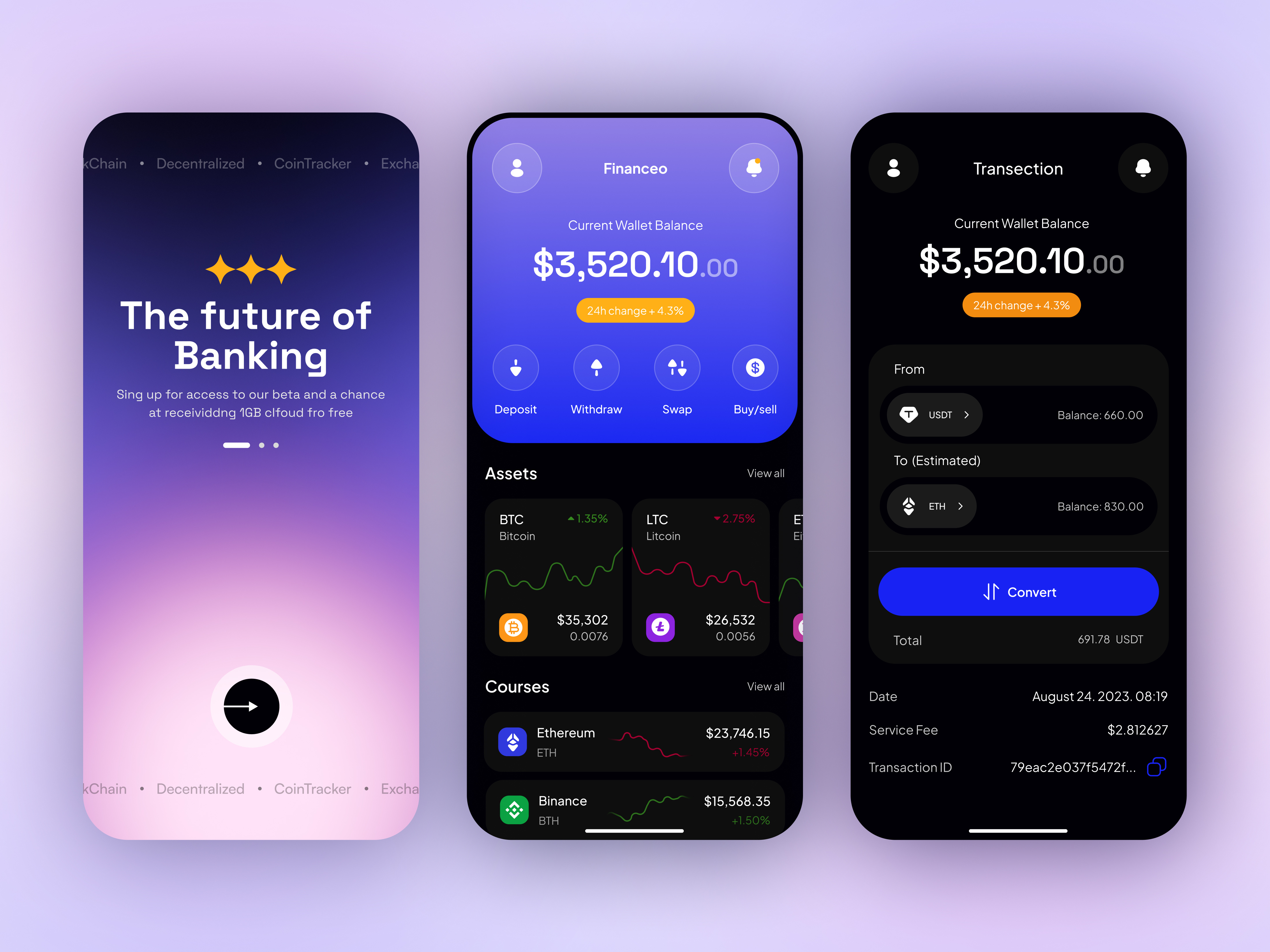 Crypto Wallet App UI by MD. Azbin Islam on Dribbble
