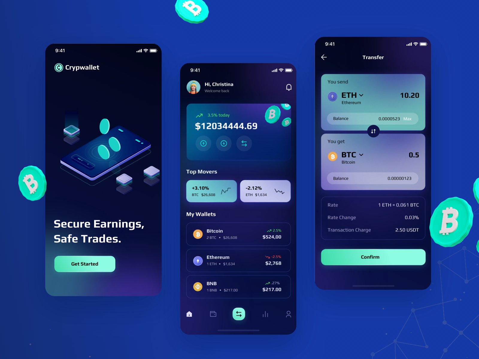 Crypto Currency App app app design crypto app crypto currency app design ios app mobile app mobile app design ui ui design uiux user interface design ux design visual design