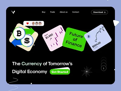 Crypto Landing Page Design clean crypto dark theme header design herp section homepage interface landing page minimal ui uiux userinterface ux web expert web page web ui web ui ux design website website ui website ui design