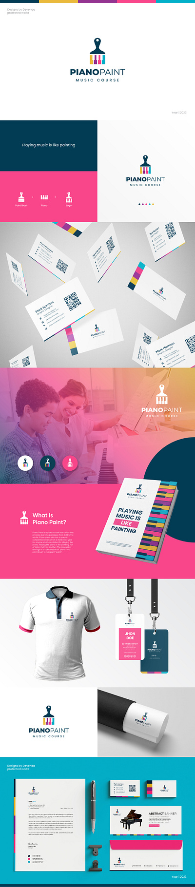 Logo & Brand Identity Pack for Piano Paint Music Course brand branding design graphic design identity logo logo design music music logo paint paint logo piano piano logo