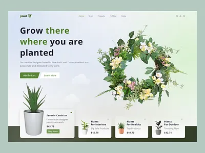 Plant Shop Landing Page🌱🌱 clean creative design ecommerce garden indoor plant inspiration landing page nature online plant plant shop plant website popular shop shopping store ui design ui ux web design