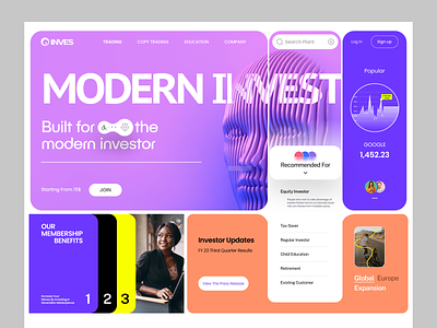 Investment Platform Website design interface product service startup ui ux web website