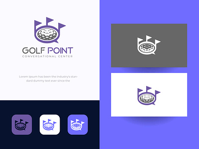 Golf point logo. Golf flag chatting logo app apps logo branding chatting design flag golf golf logo golfer gradient logo graphic design illustration logo logo design point ui