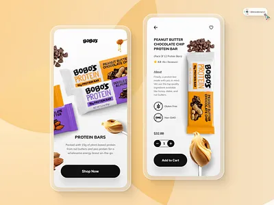 Chocolate Protein Bar App 3d animation art branding digitaldesign ecommerce flatdesign graphic design illustration innovationsync logo mobile motion graphics nft product design shopify snacks typography ui webdesign