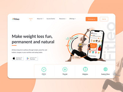 Fitness App Landing Page 2023 2024 amazing animations app bmi branding design exercise fitness landing latest outof box quizz sample strech trending ui ux workout