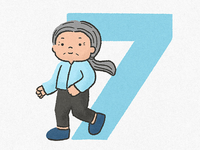 A 70-year-old woman ran 7 marathons cartoon digital art digital illustration drawing excercise fun fact healthy illustration marathon procreate running