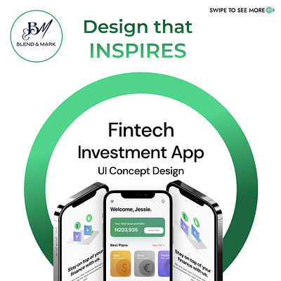 Fintech Investment App UI Design app design application design blend n mark branding designer graphic design graphics logo ui ui design uiux design