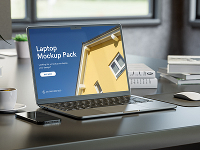 Office Laptop Mockup design desktop graphic design laptop logo macbook mock up mockup mockups pack screen template