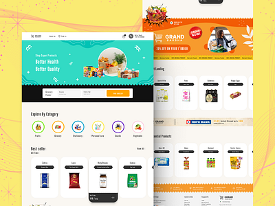 GROCERY WEB branding designe e retail graphic designe grocery retail ui ui ux ux web website wireframe