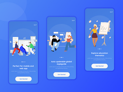 Onboarding Mobile App UI appdesign appintroduction appwalkthrough design firsttimeuser graphic design illustration mobileappintro onboarding screens onboardingdesign onboardingscreens ui uionboarding uiuxdesign userexperiencedesign userguidance useronboarding usertutorial vector welcomescreens