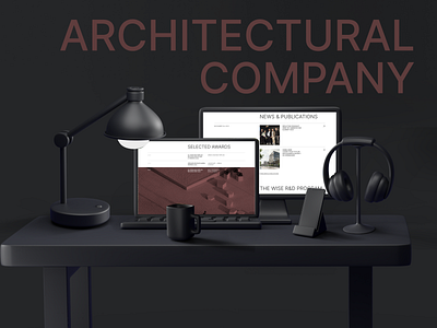 Architectural company architectural black brown company concept design gray ui webdesign