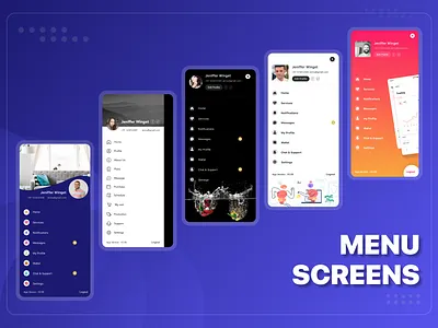 Menu Screen Mobile App UI app appdesign appinterface applayout appmenu appmenudesign appnavigation design graphic design menudesign menuscreen mobileappnavigation mobileappui mobilenavigation navigationmenu navigationui ui uielements uiuxdesign userinterface