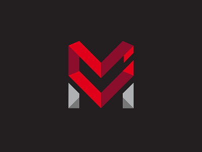 Media Magazine 3d heart logo love magazine mark media mm polygon