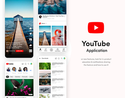 YouTube App Redesign animation app application design graphic design landing page mobile app redesign ui ux youtube