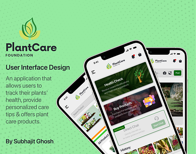 PlantCare - Mobile App - UI Design figma ios mobile app design plant care product design ui design uiux user experience user interface user interface design ux design uxui