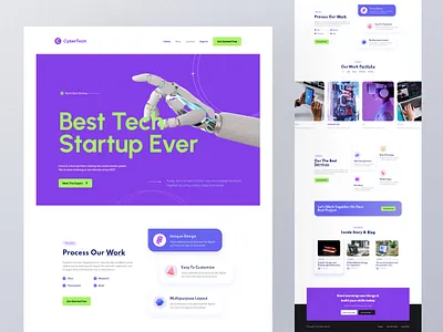 CyberTech - Tech Agency For Startups 📟 agency business landing page cybertech design landing page startup startup ui startups tech ui technology ui ux web design web designer web ui web ui designer web uiux website website design website designer