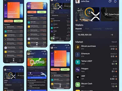 Crypto asset management app concept apps asset clean crypto cx dark dashboard digital finance fintech minimal mobile app ui ux wallet