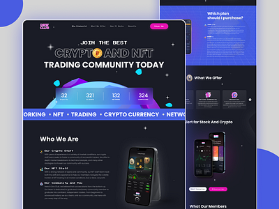 Crypto and NFT trading community webpage crypto nft