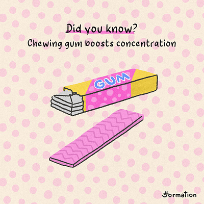 Chewing gum boosts concentration bubble gum cartoon chewing gum digital art digital illustration drawing fun fact gum illustration