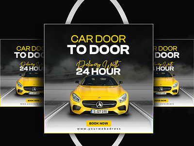 Social Media Car Delivery Manipulations Web Banner Design ads car delivery post car post design fb cover fb post gig image google ads graphic design instagram post manipulations banner minimal post podcast post poster design web banner