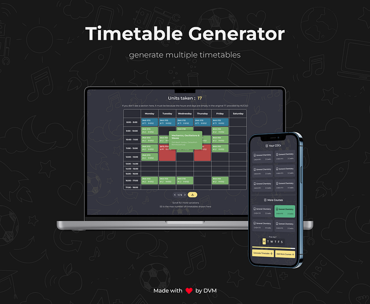 Timetable Generator Design by Sunpreet Brar on Dribbble