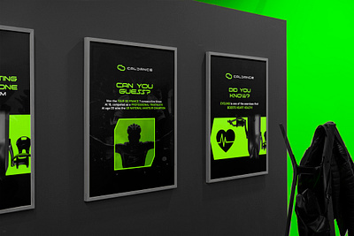 Guess the athlete poste design for CalDance web3 crypto fitness. ad design advertisement bike brand design branding cool crypto design fitness futuristic graphic design green post poster social media sporty tech vector web3