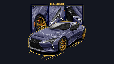 Lexus LC500 automotive car design drift illustration jdm race rally road t shirt design transportation vector vehicle wheel