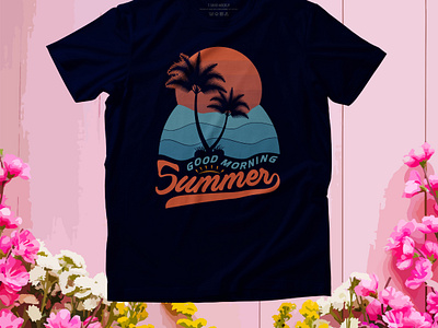 Good Morning Summer T-shirt Design apearel branding design good moring graphic design illustration logo morning morning summer offroad t shirt design summer summer t shirt design summer time summer time to beach t shirt design typography ui vintage vintage t shirt